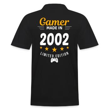 Gamer aus dem Jahr 2002 - Männer Poloshirt - Schwarz - Hinten - Kai (181cm)