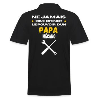 ne jamais sous estimer Mécano papa - Polo Homme - noir - Dos - Kai (181cm)