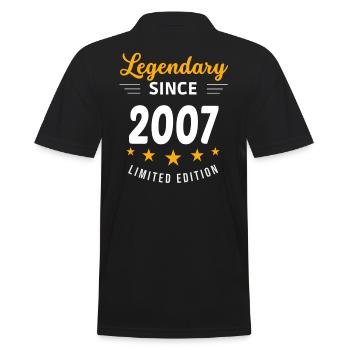 Legendary since 2007 - Men's Polo Shirt - black - Back - Kai (181cm)