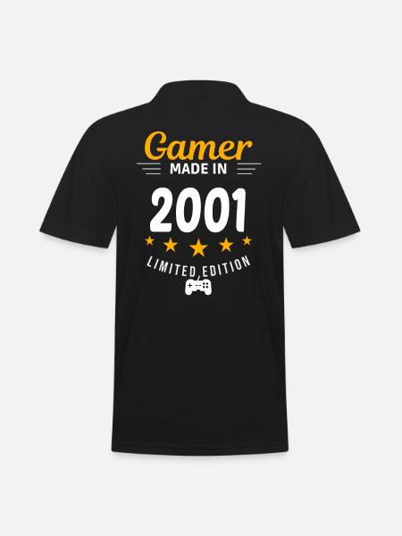 Gamer made in 2001 - Men's Polo Shirt - black