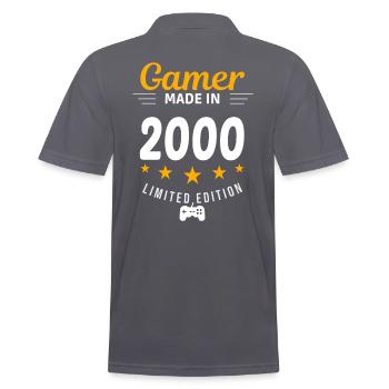 Gamer fait en 2000 - Polo Homme - charbon - Dos - Nico (186cm)