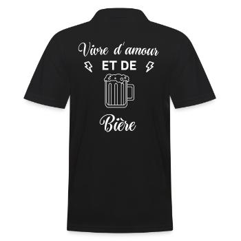 Vivre d'amour et de Bière - Polo Homme - noir - Dos - Kai (181cm)