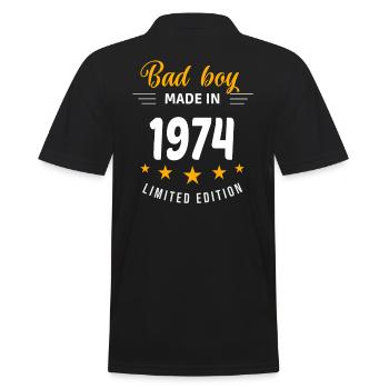 Bad boy made in 1974 - Men's Polo Shirt - black - Back - Kai (181cm)