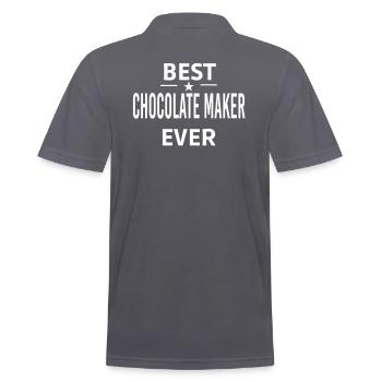 Best Ever CHOCOLATE MAKER - Men's Polo Shirt - charcoal grey - Back - Nico (186cm)