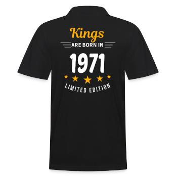 Kings SIND GEBOREN IM JAHR 1971 - Männer Poloshirt - Schwarz - Hinten - Kai (181cm)