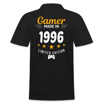 Gamer aus dem Jahr 1996 - Männer Poloshirt - Schwarz - Hinten - Kai (181cm)