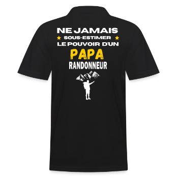 ne jamais sous estimer RANDONNEUR papa - Men's Polo Shirt - black - Back - Kai (181cm)