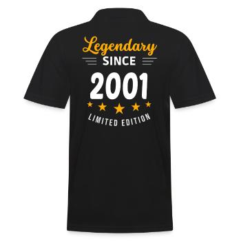Legendär seit 2001 - Männer Poloshirt - Schwarz - Hinten - Kai (181cm)