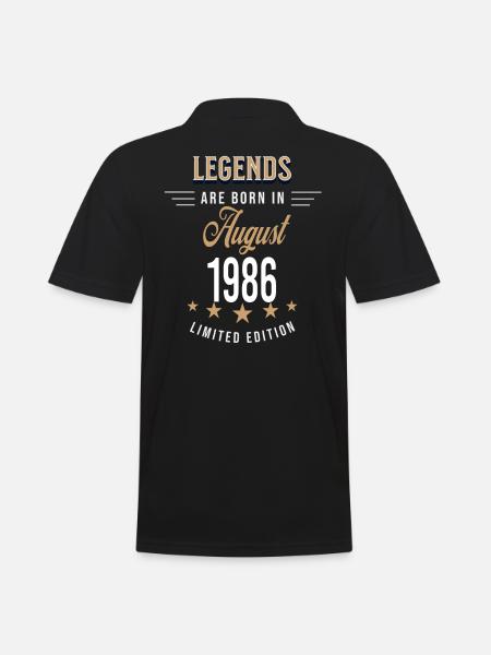 Legends are born in August 1986 - Men's Polo Shirt - black