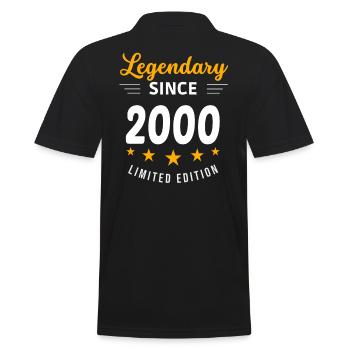 Legendär seit 2000 - Männer Poloshirt - Schwarz - Hinten - Kai (181cm)