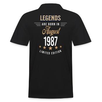 Legends werden im August 1987 geboren - Männer Poloshirt - Schwarz - Hinten - Kai (181cm)