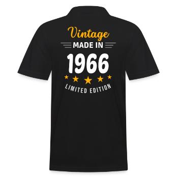 Vintage made in 1966 - Men's Polo Shirt - black - Back - Kai (181cm)