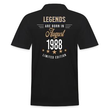 Legends werden im August 1988 geboren - Männer Poloshirt - Schwarz - Hinten - Kai (181cm)