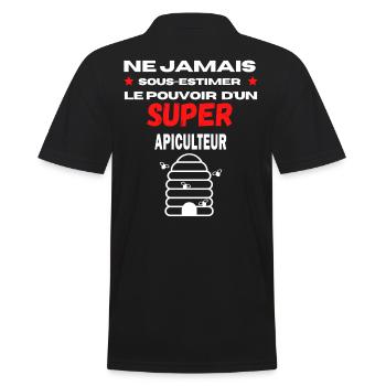 ne jamais sous estimer super Apiculteur - Polo Homme - noir - Dos - Kai (181cm)
