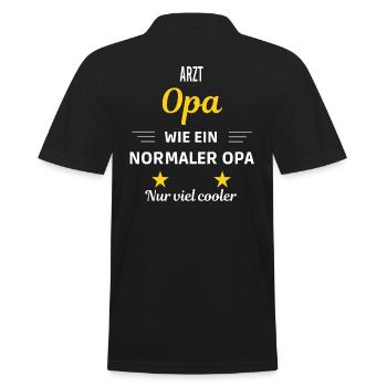 Opa wie ein normaler nur viel cooler Arzt - Männer Poloshirt - Schwarz - Hinten - Kai (181cm)