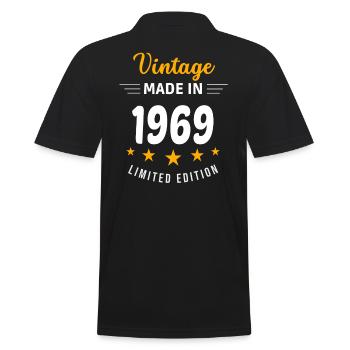 Vintage made in 1969 - Men's Polo Shirt - black - Back - Kai (181cm)