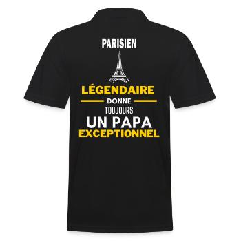 légendaire papa exceptionnel - humour PARISIEN - Polo Homme - noir - Dos - Kai (181cm)