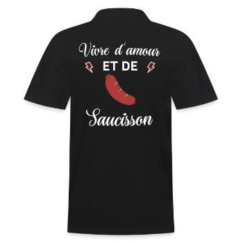 Vivre d'amour et de Saucisson - Polo Homme - noir - Dos - Kai (181cm)