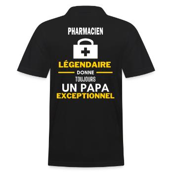 légendaire papa exceptionnel - humour pharmacien - Polo Homme - noir - Dos - Kai (181cm)