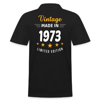 Vintage made in 1973 - Men's Polo Shirt - black - Back - Kai (181cm)