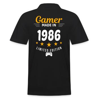 Gamer fait en 1986 - Polo Homme - noir - Dos - Kai (181cm)