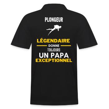 légendaire papa exceptionnel - humour Plongeur - Polo Homme - noir - Dos - Kai (181cm)