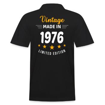 Vintage made in 1976 - Men's Polo Shirt - black - Back - Kai (181cm)