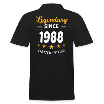 Legendär seit 1988 - Männer Poloshirt - Schwarz - Hinten - Kai (181cm)