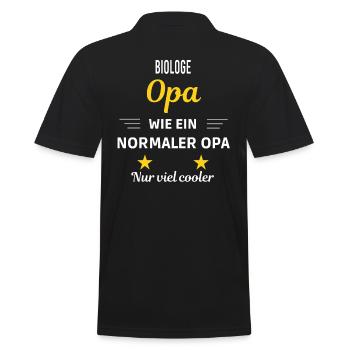Opa wie ein normaler nur viel cooler Biologe - Männer Poloshirt - Schwarz - Hinten - Kai (181cm)
