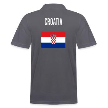 Kroatien FLAGGE - Männer Poloshirt - Anthrazit - Hinten - Nico (186cm)