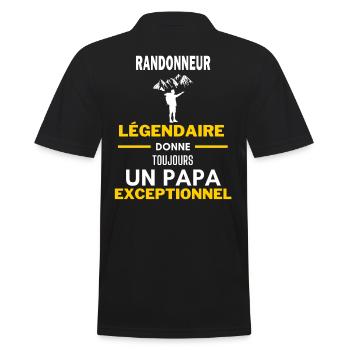 légendaire papa exceptionnel - humour RANDONNEUR - Polo Homme - noir - Dos - Kai (181cm)