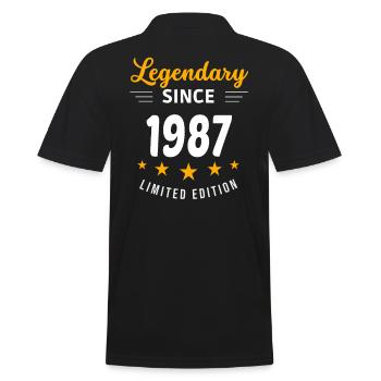 Legendär seit 1987 - Männer Poloshirt - Schwarz - Hinten - Kai (181cm)