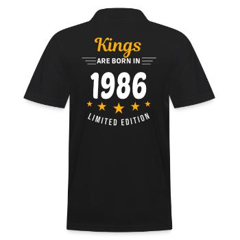 Kings SIND GEBOREN IM JAHR 1986 - Männer Poloshirt - Schwarz - Hinten - Kai (181cm)