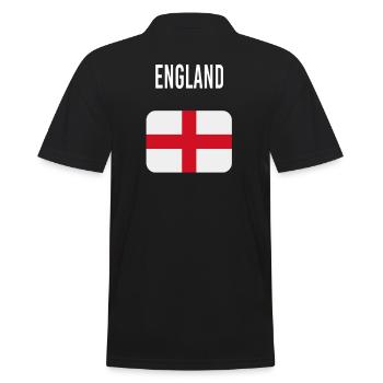 Flagge Englands - Männer Poloshirt - Schwarz - Hinten - Kai (181cm)