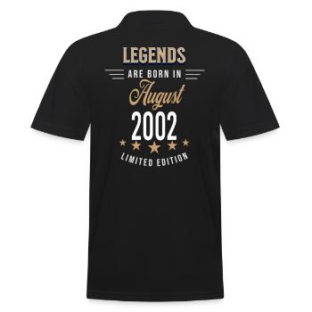 Legends werden im August 2002 geboren - Männer Poloshirt - Schwarz - Hinten - Kai (181cm)