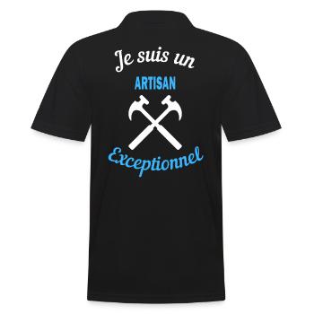 Je suis un Exceptionnel ARTISAN - Polo Homme - noir - Dos - Kai (181cm)