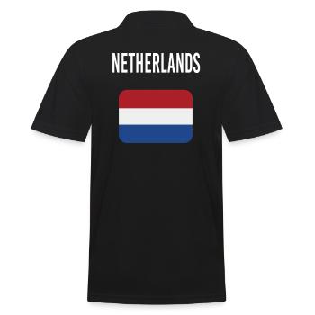 Flagge der Niederlande - Männer Poloshirt - Schwarz - Hinten - Kai (181cm)