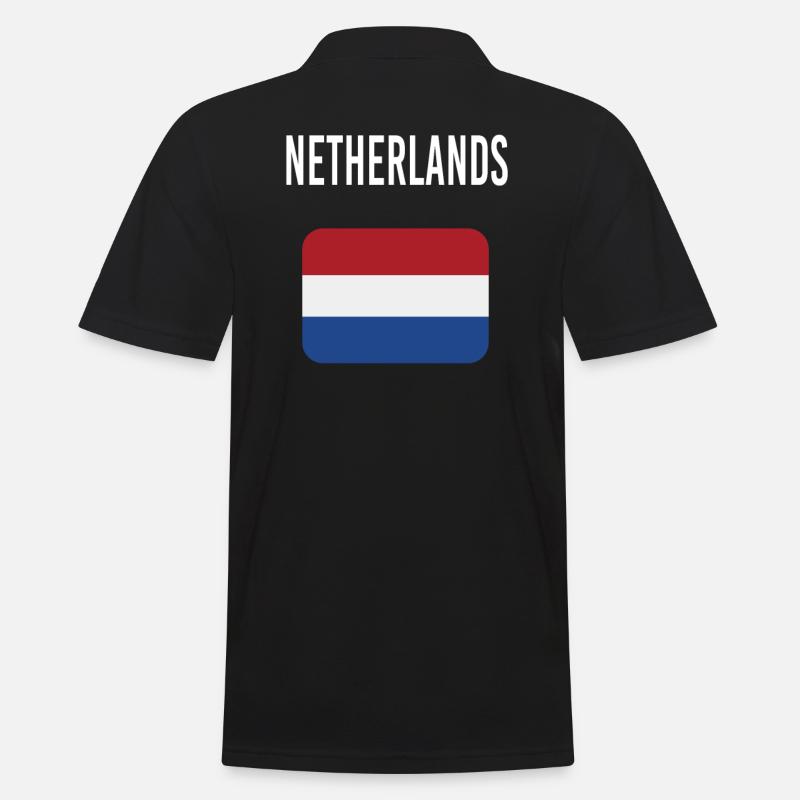 Flagge der Niederlande - Männer Poloshirt - Schwarz