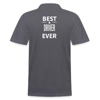 Best Ever DRIVER - Men's Polo Shirt - charcoal grey - Back - Nico (186cm)