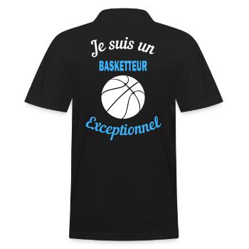 Je suis un Exceptionnel basketteur - Polo Homme - noir - Dos - Kai (181cm)