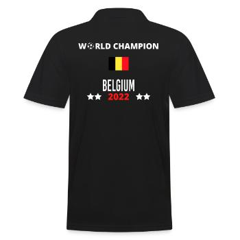 Belgien Weltmeister 2022 - Männer Poloshirt - Schwarz - Hinten - Kai (181cm)