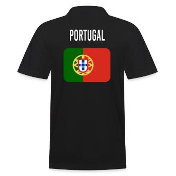 PORTUGIESISCHE FLAGGE - Männer Poloshirt - Schwarz - Hinten - Kai (181cm)