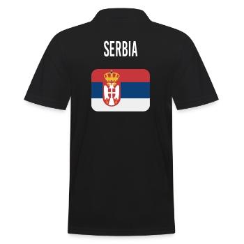 Serbien FLAGGE - Männer Poloshirt - Schwarz - Hinten - Kai (181cm)