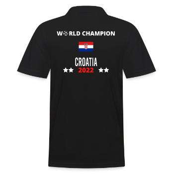 Kroatien Weltmeister 2022 - Männer Poloshirt - Schwarz - Hinten - Kai (181cm)