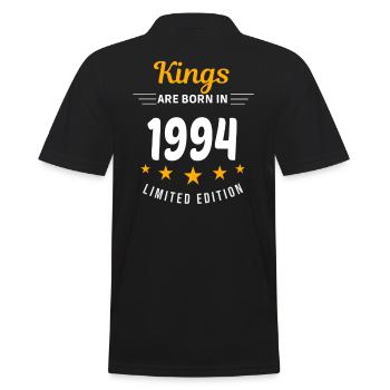 Kings SIND 1994 GEBOREN - Männer Poloshirt - Schwarz - Hinten - Kai (181cm)