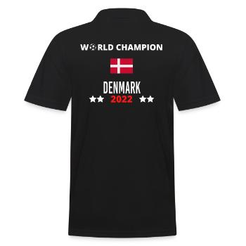 Dänemark Weltmeister 2022 - Männer Poloshirt - Schwarz - Hinten - Kai (181cm)