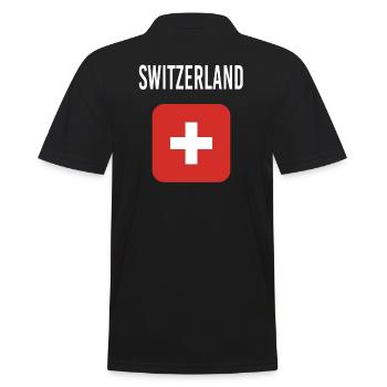 Schweiz FLAGGE - Männer Poloshirt - Schwarz - Hinten - Kai (181cm)