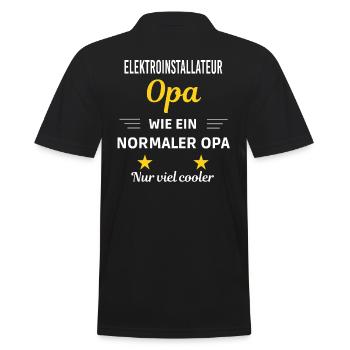 Opa normaler nur viel cooler Elektroinstallateur - Männer Poloshirt - Schwarz - Hinten - Kai (181cm)