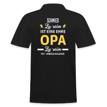 Zu sein ist eine ehre OPA ist undezahlbar Schmied - Männer Poloshirt - Schwarz - Hinten - Kai (181cm)