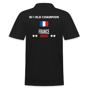Frankreich Weltmeister 2022 - Männer Poloshirt - Schwarz - Hinten - Kai (181cm)